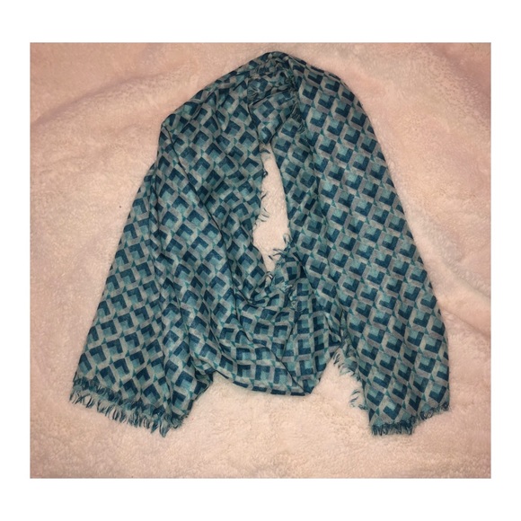 Accessories - Blue Mermaid-Scale Print Scarf